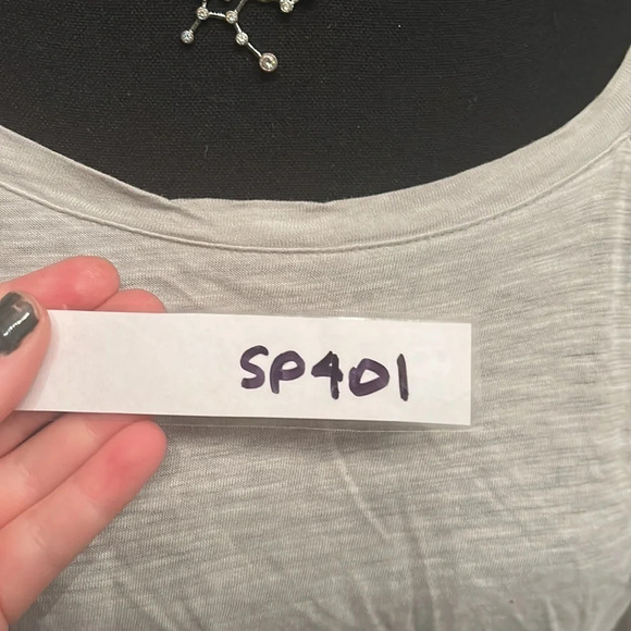 Gray Lace Shoulder Long Sleeve - Picture 4 of 4